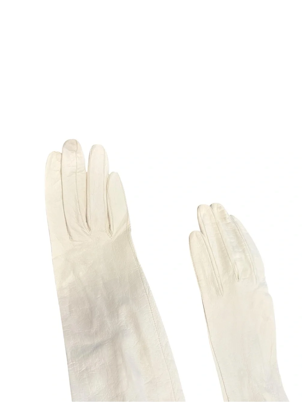 Vintage Long Opera soft leather Gloves in Ivory